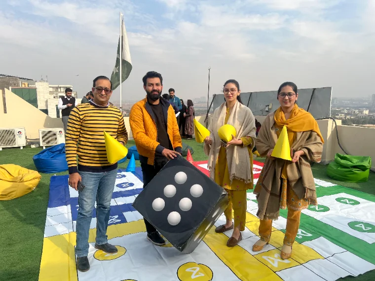 Zindigi team at an office event